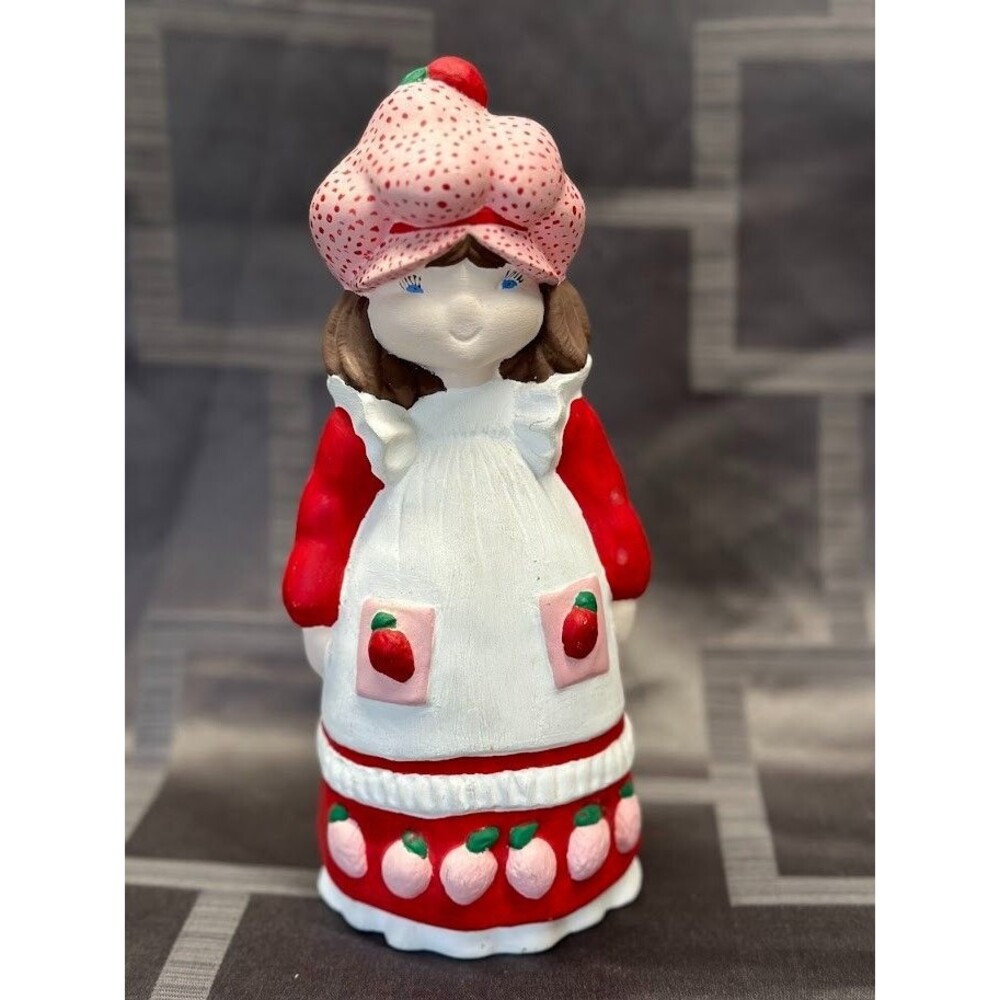 Vintage Holly Hobbie ceramic figurine handmade Strawberry Dress 8"